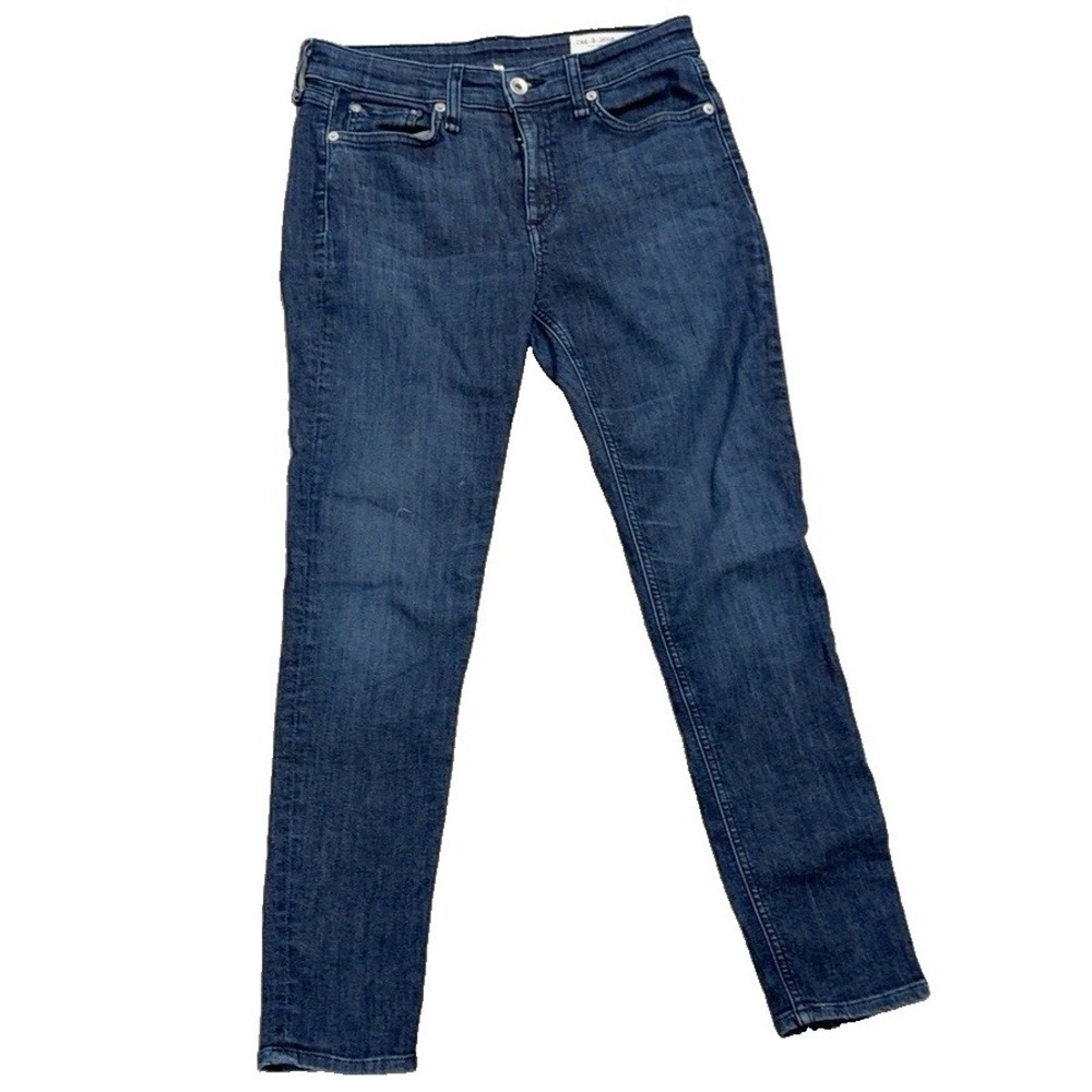 Rag & Bone High Rise Ankle Skinny Jeans Women's 27 Dark Wash Stretch Denim